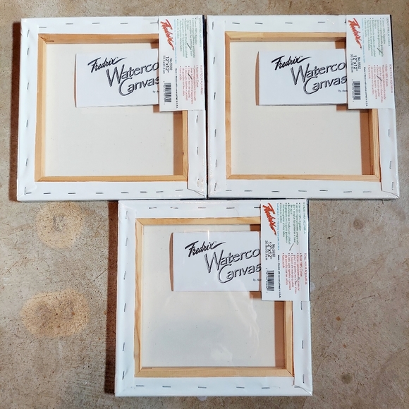 3 NEW Fredrix 12 x 12 Cotton Archival Watercolor Canvases - Picture 2 of 5